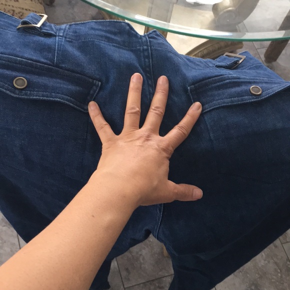 ANTHROPOLOGIE PILCRO HI WAIST SIDE BUCKLE STRAIGHT FLARE JEANS SIZE 32 EUC - Picture 11 of 11